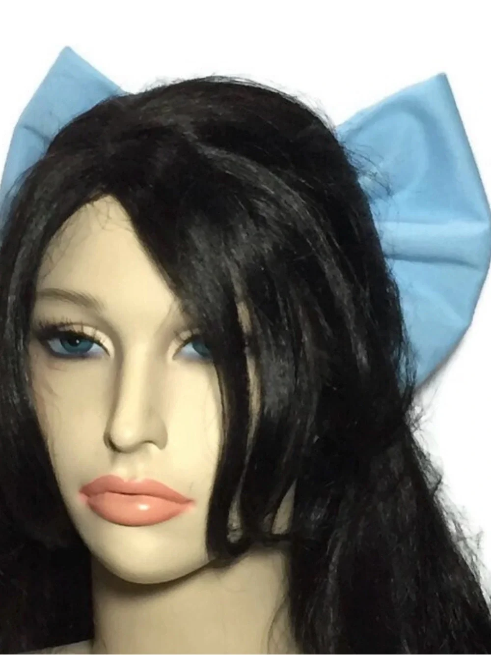 Large Light Blue Big Cotton Hair Bow – 10'' by 8''